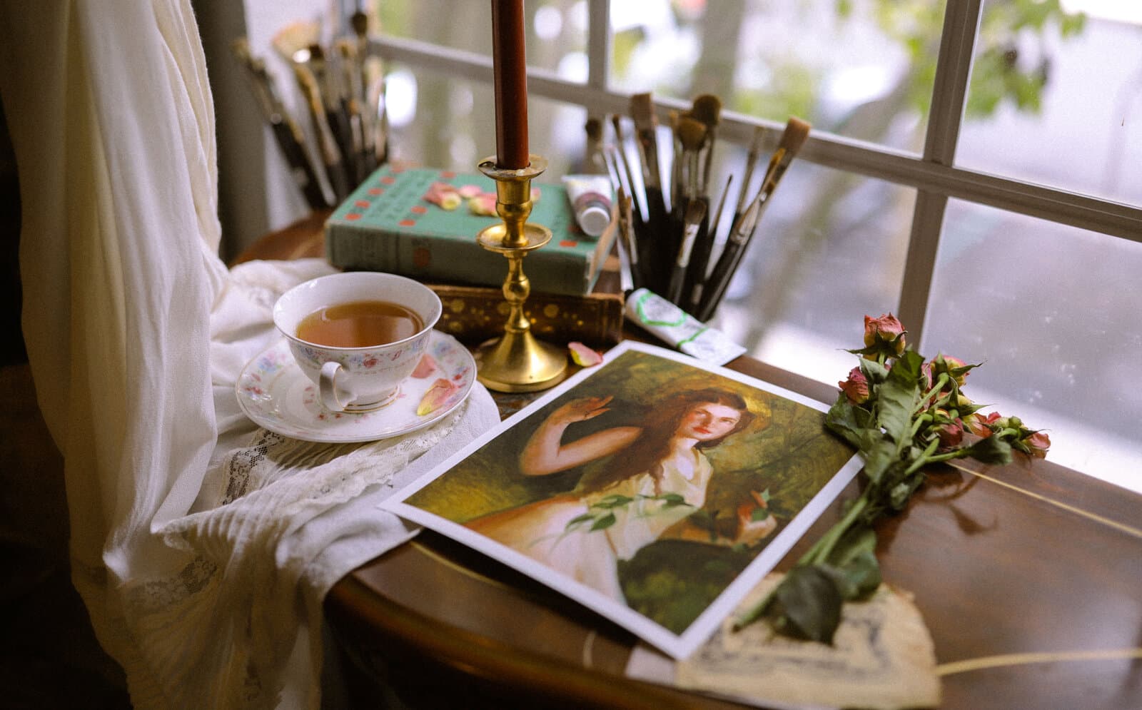 Teacup and sketchbook